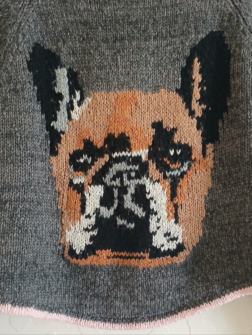 Pilcro Anthropologie Jesse Dog Icon Cardigan Sweater XXS French Bulldog Oversize - Picture 13 of 14